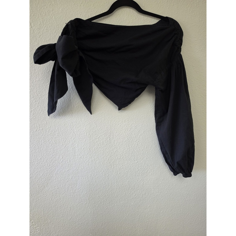 Lovers + Friends Women XL Black Collared Long Sleeve Blouse Top Shirt Button-Up